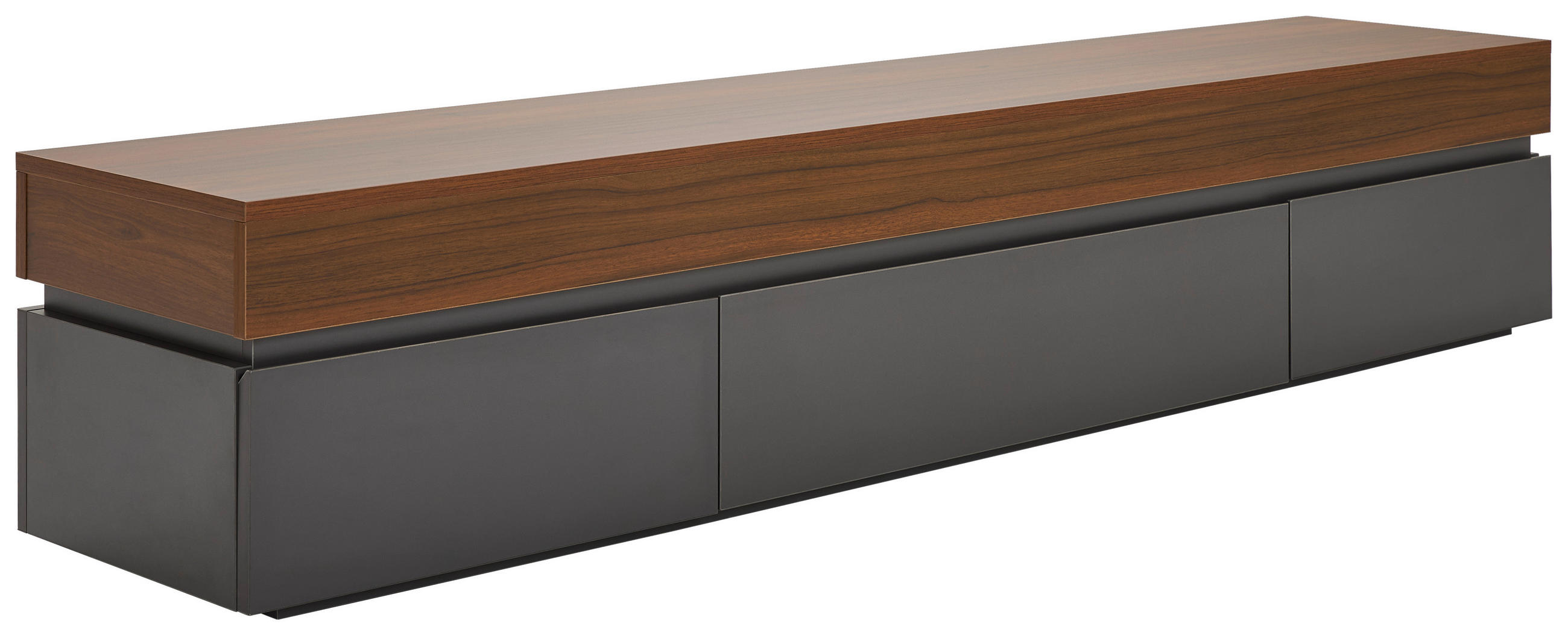 COMODĂ JOASĂ 200/38/40 cm  - nucă/gri, Lifestyle, material pe bază de lemn (200/38/40cm) - MID.YOU