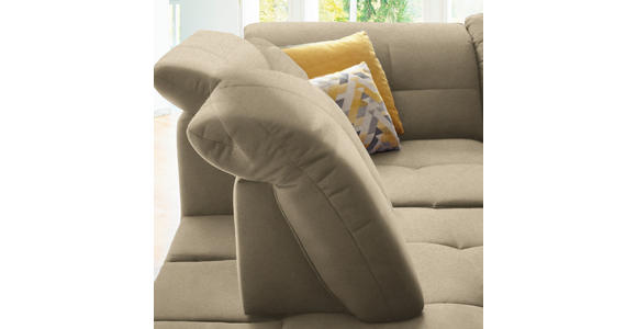 ECKSOFA in Chenille Beige 240/308 cm - Beige/Schwarz, Design, Textil/Metall (240/308cm) - Xora