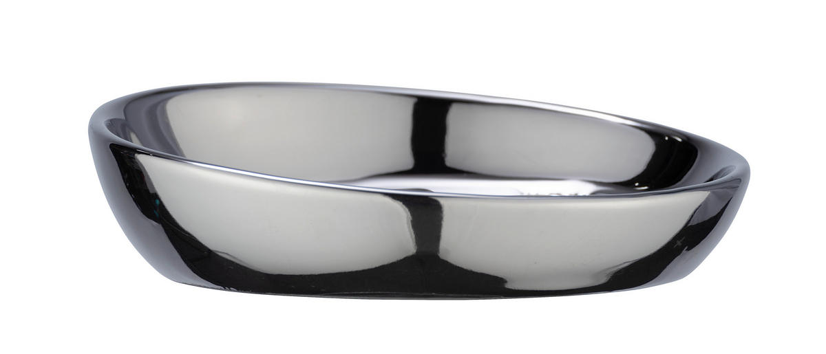 SEIFENSCHALE Keramik  - Chromfarben, Basics, Keramik (11,5/3/11,5cm) - Wenko