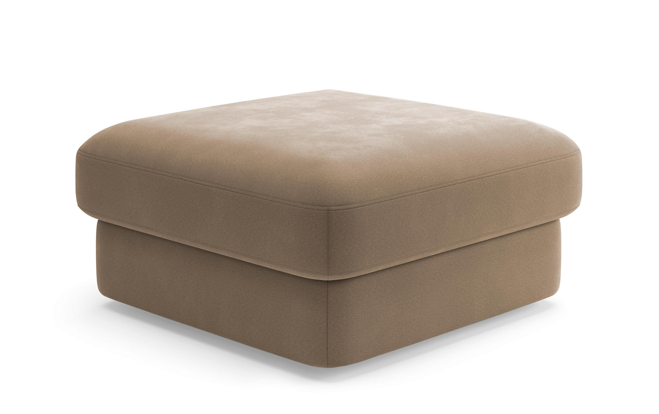 HOCKER FABIO E Mikrofaser Braun  - Schwarz/Braun, MODERN, Kunststoff/Textil (97/46/97cm) - Sit & More