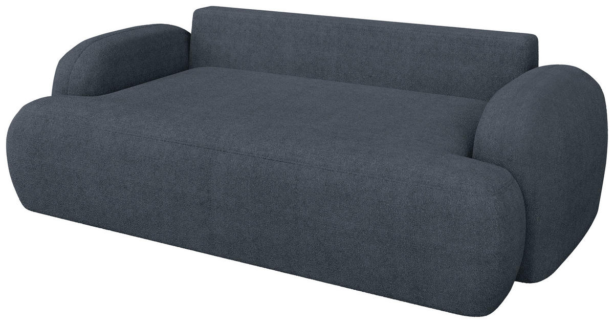 2-SITZER-SOFA Sevilla Plus Bouclé Blau  - Blau/Schwarz, Design, Kunststoff/Textil (210/92/110cm) - MID.YOU