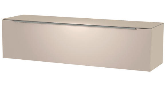 LOWBOARD 160/41/45 cm  - Sandfarben/Alufarben, Design, Glas/Holzwerkstoff (160/41/45cm) - Moderano