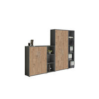 AKTENSCHRANK Anthrazit, Eichefarben  - Eichefarben/Anthrazit, MODERN, Holzwerkstoff (128,5/185,6/33cm) - MID.YOU