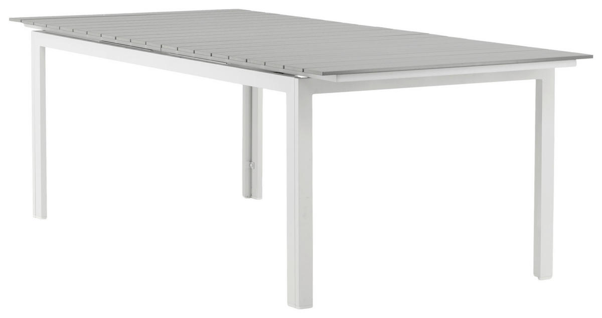 GARTENTISCH Metall Grau, Weiß rechteckig  - Weiß/Grau, KONVENTIONELL, Metall (229/100/75cm) - Gardenson