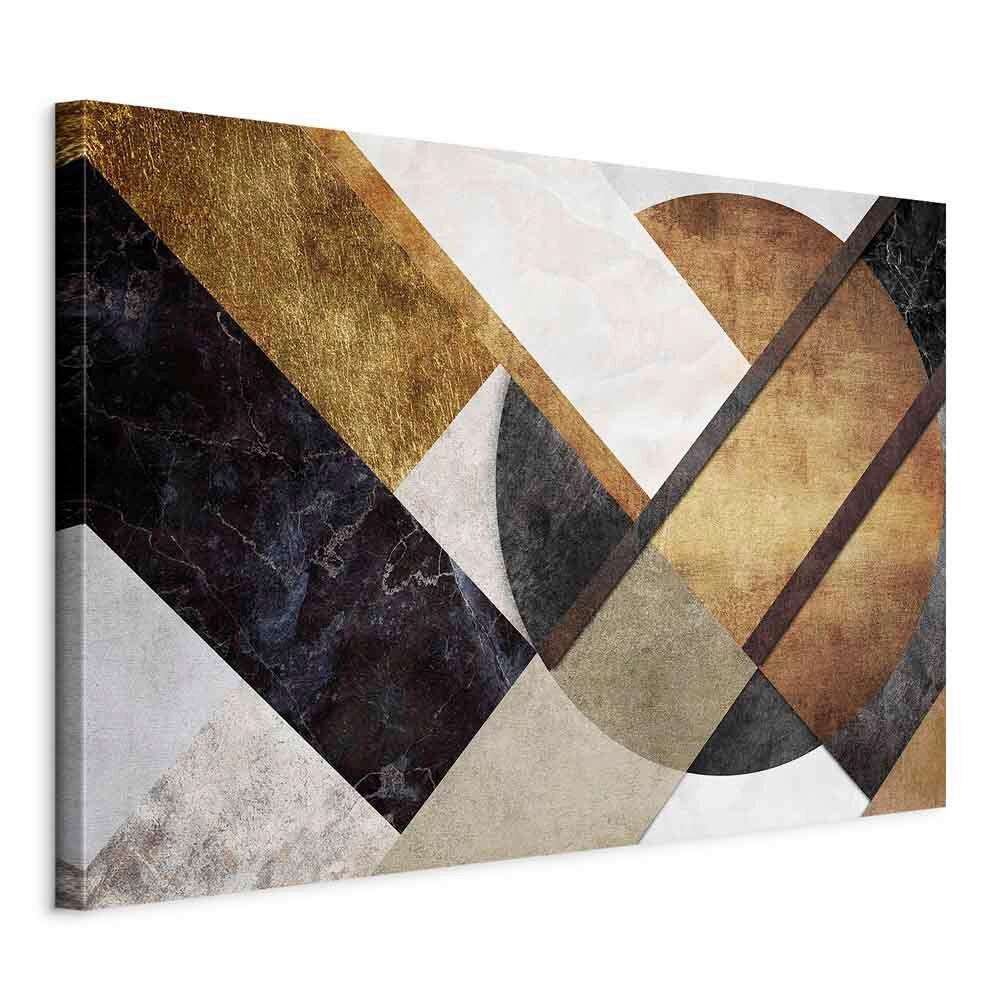 LEINWANDBILD Abstraktes 90/60/1,2 cm  - Schwarz/Honig, Basics, Holz/Textil (90/60/1,2cm) - artgeist