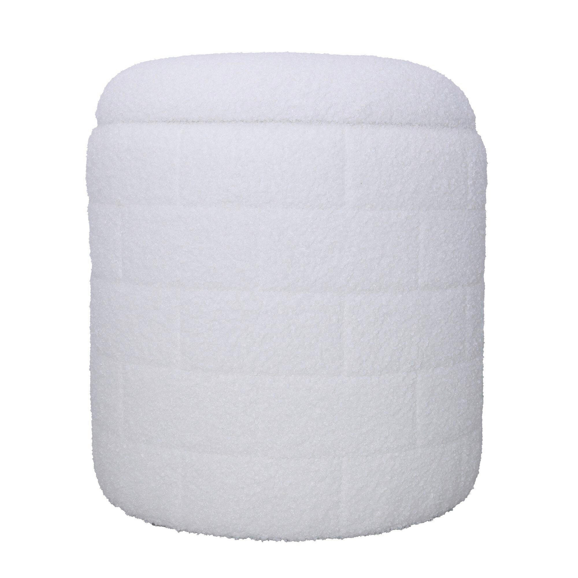 HOCKER in Textil Weiss  - Weiss, Basics, Textil (40/45/40cm) - Livetastic