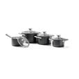 KOCHTOPFSET 4-teilig  - Klar/Schwarz, Basics, Glas/Metall - Homeware Profession.