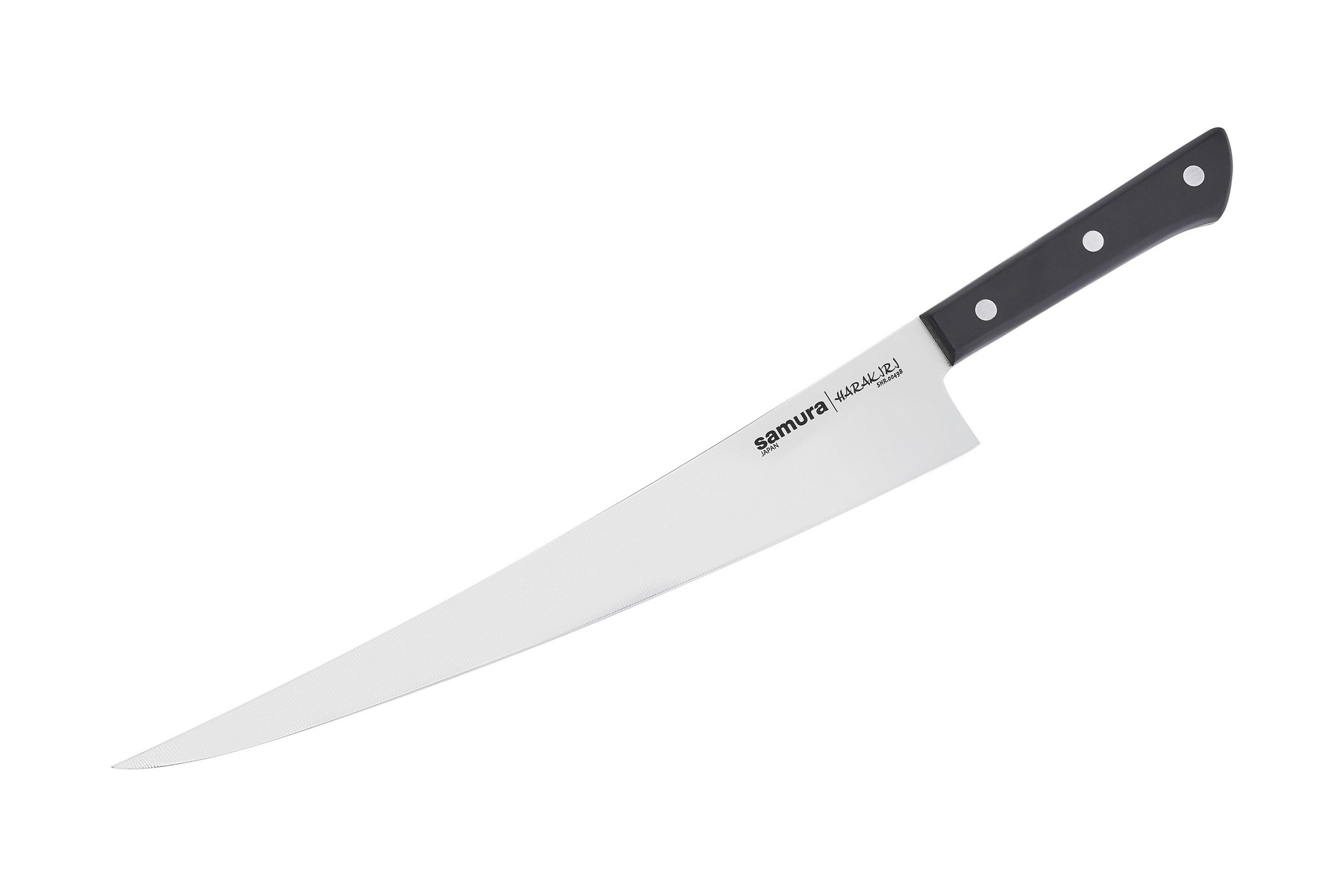 NOŽ ZA ŠUNKU  Harakiri 29/4/1,5 cm           nerđajući čelik - boja nerđajućeg čelika/crna, Osnovno, metal/plastika (29/4/1,5cm) - Samura