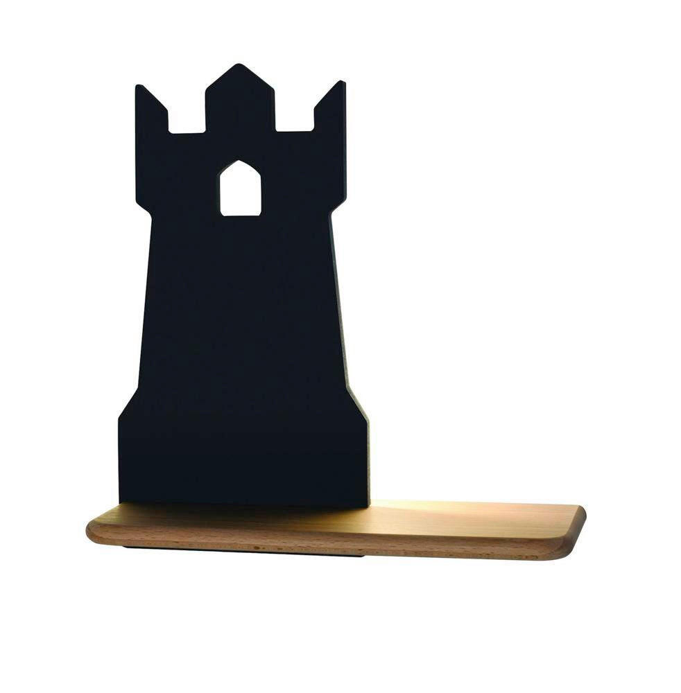 VÄGGLAMPA FÖR BARN Tower 27/12/28.5 cm   - svart, Basics, metall/trämaterial (27/12/28.5cm)