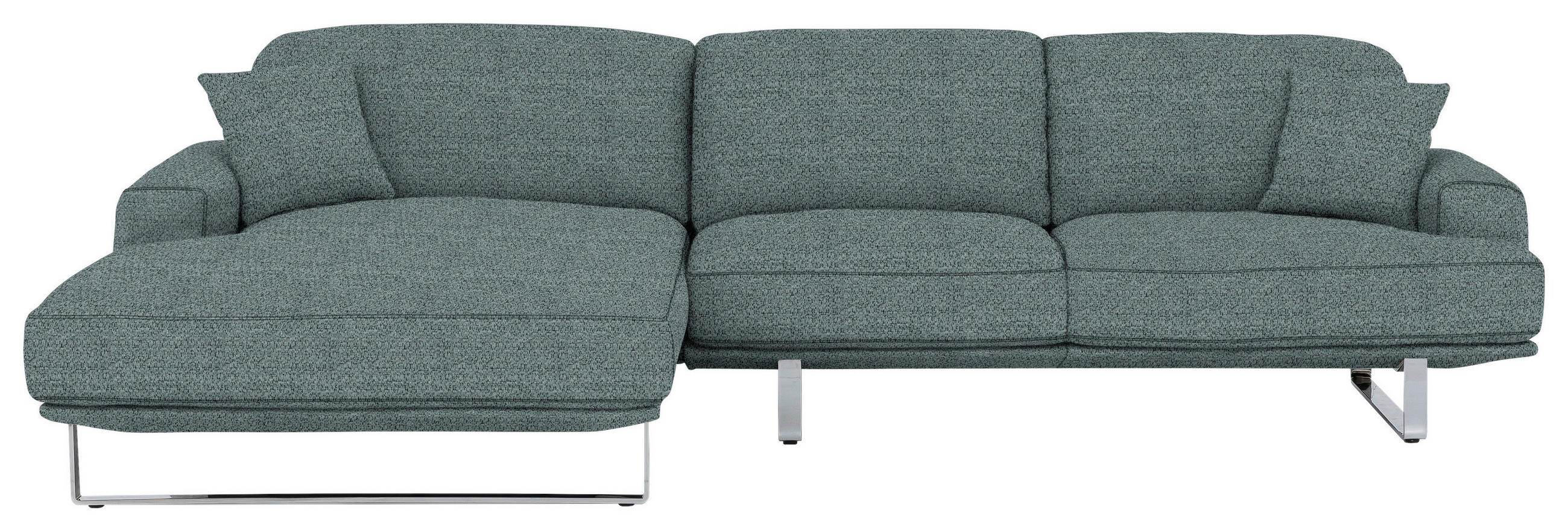 ECKSOFA in Webstoff Anthrazit  - Anthrazit, Design, Textil/Metall (184/304cm) - Dieter Knoll