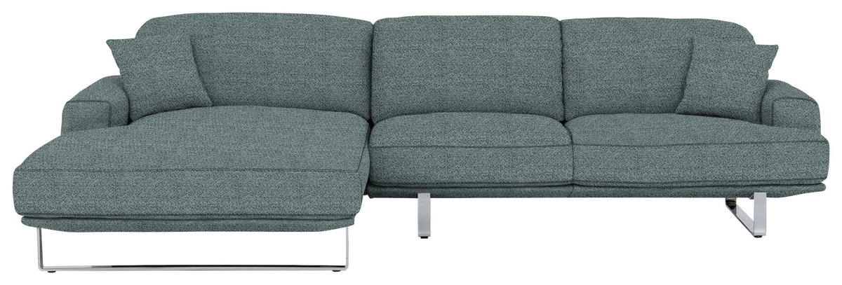 ECKSOFA in Webstoff Anthrazit  - Anthrazit, Design, Textil/Metall (184/304cm) - Dieter Knoll
