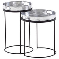 SET MIZIC, srebrne barve  - srebrne barve/črna, Moderno, kovina (32,5/32,5/53cm) - MID.YOU