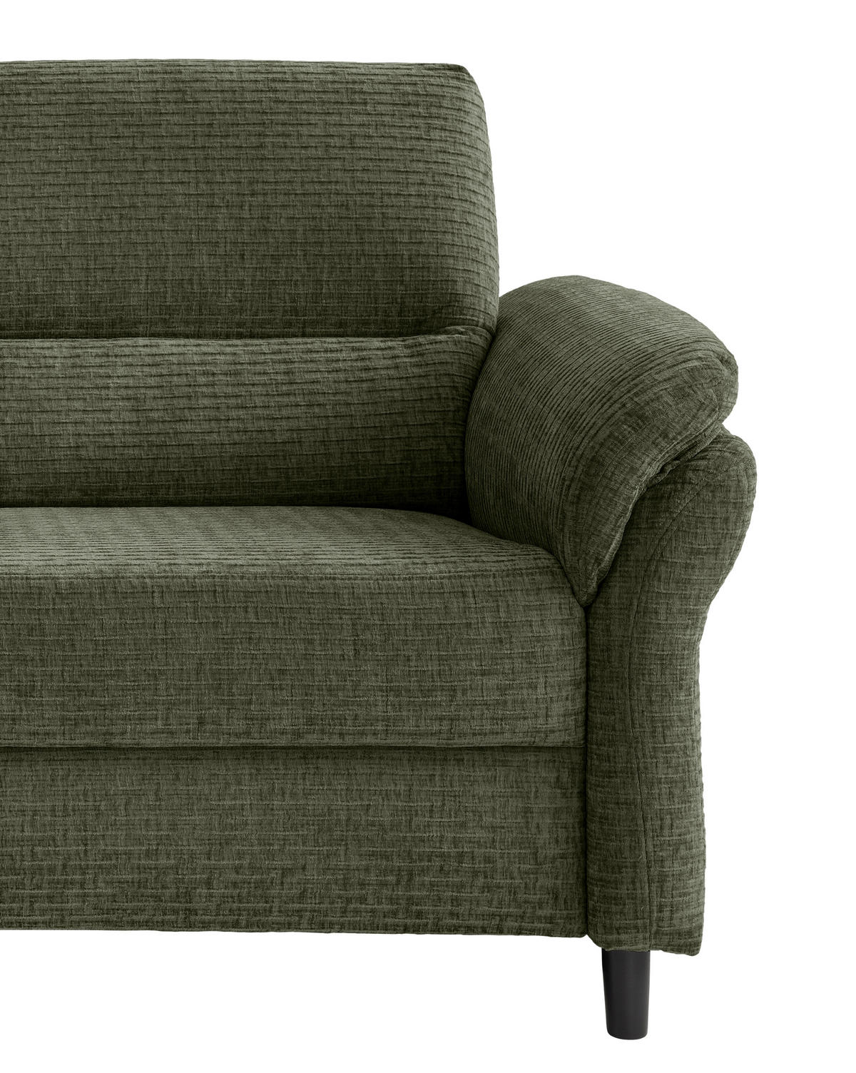 3-SITZER-SOFA in Mikrofaser Olivgrün  - Schwarz/Olivgrün, Modern, Holz/Textil (192/90/89cm) - Livetastic
