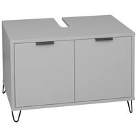 WASCHBECKENUNTERSCHRANK 71/58/45 cm  - Schwarz/Grau, MODERN, Holzwerkstoff/Metall (71/58/45cm) - Livetastic