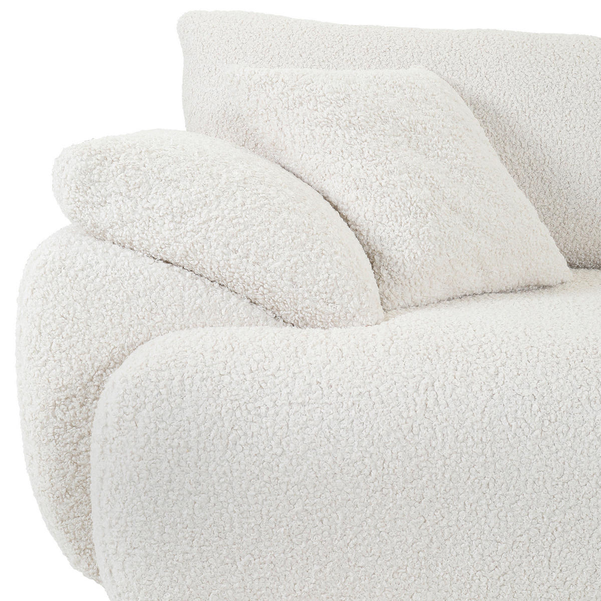 BIG SOFFA i plysch cremefärgad  - svart/cremefärgad, Modern, textil/plast (290/68/117cm) - Carryhome