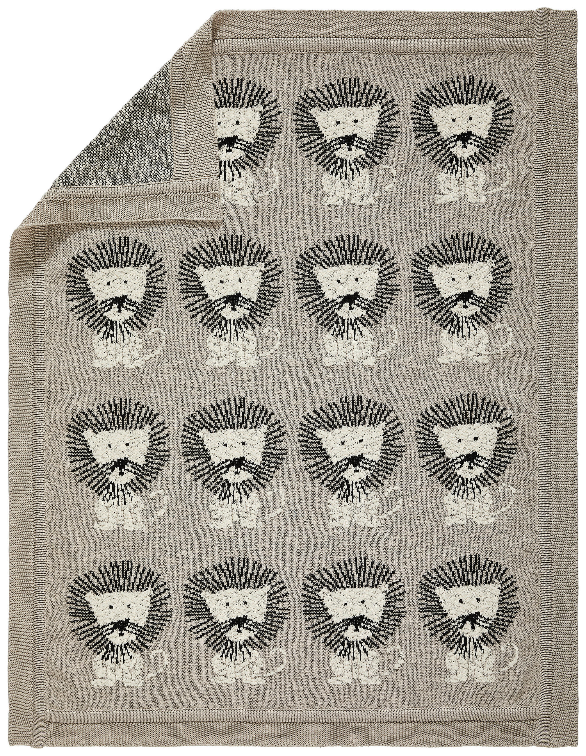 SCHMUSEDECKE LION T&T  80/100 cm  - Schwarz/Naturfarben, Trend, Textil (80/100cm) - Avelia