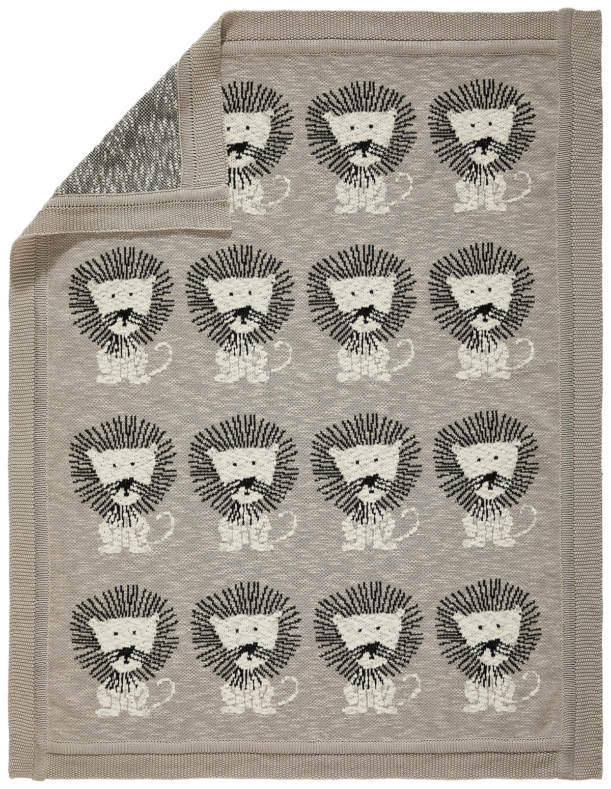 SCHMUSEDECKE LION T&T  80/100 cm  - Schwarz/Naturfarben, Trend, Textil (80/100cm) - Avelia