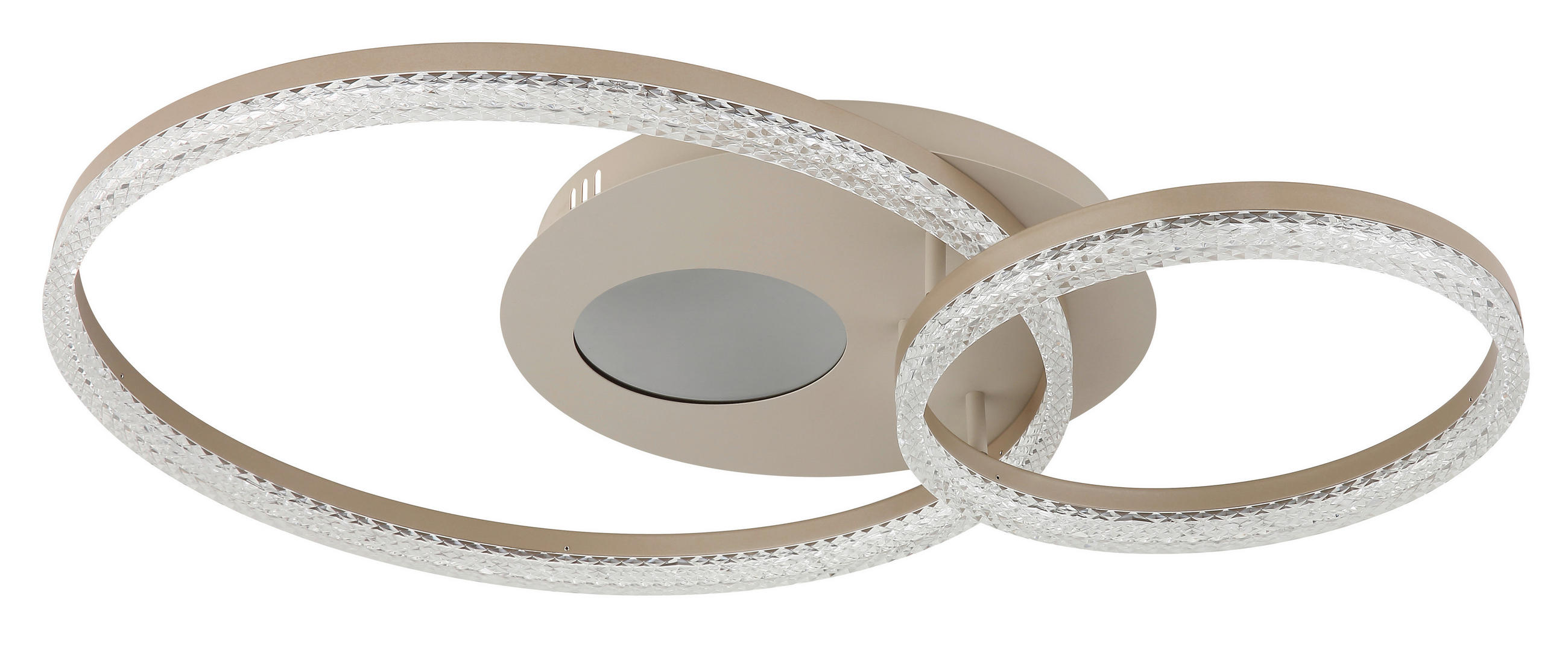 LED-DECKENLEUCHTE Sanford 70/50/11 cm  - Sandfarben/Klar, Design, Kunststoff/Metall (70/50/11cm) - Globo