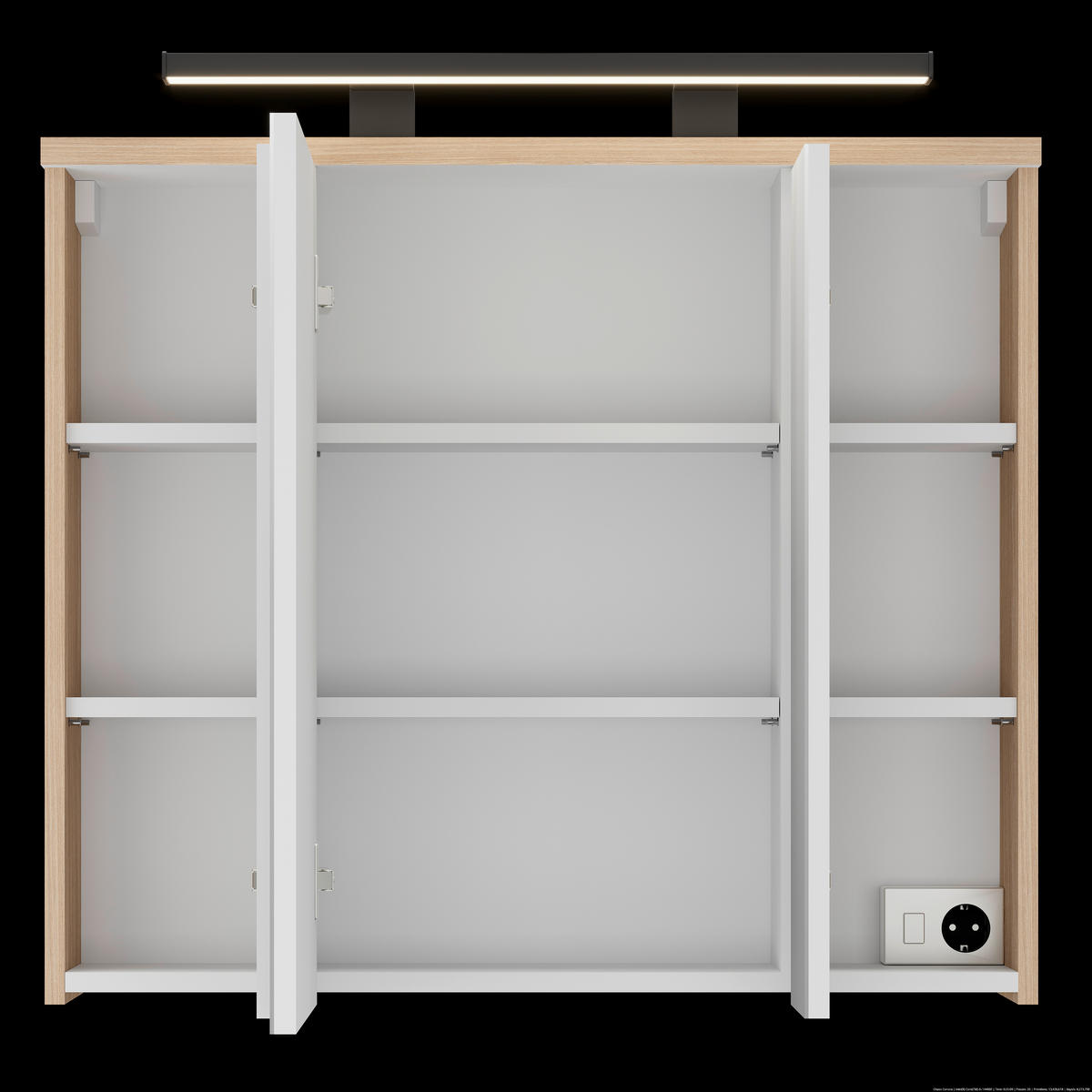 OMARA Z OGLEDALOM 80/70/20 cm  - Basics, steklo/leseni material (80/70/20cm) - Ti'me