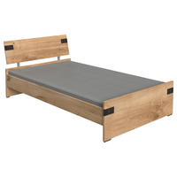 KREVET 120/200 cm     grafitno siva, boja hrasta  - boja hrasta/grafitno siva, Dizajnerski, pločasti materijal (120/200cm) - Hom`in