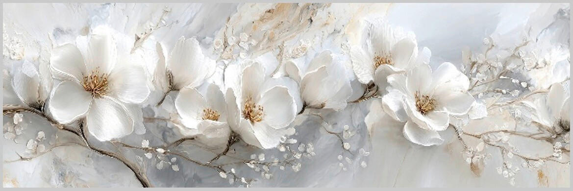 Euroart Metallbild Soft Flowers I - Haptic Effect Mehrfarbig 60x180x4 cm