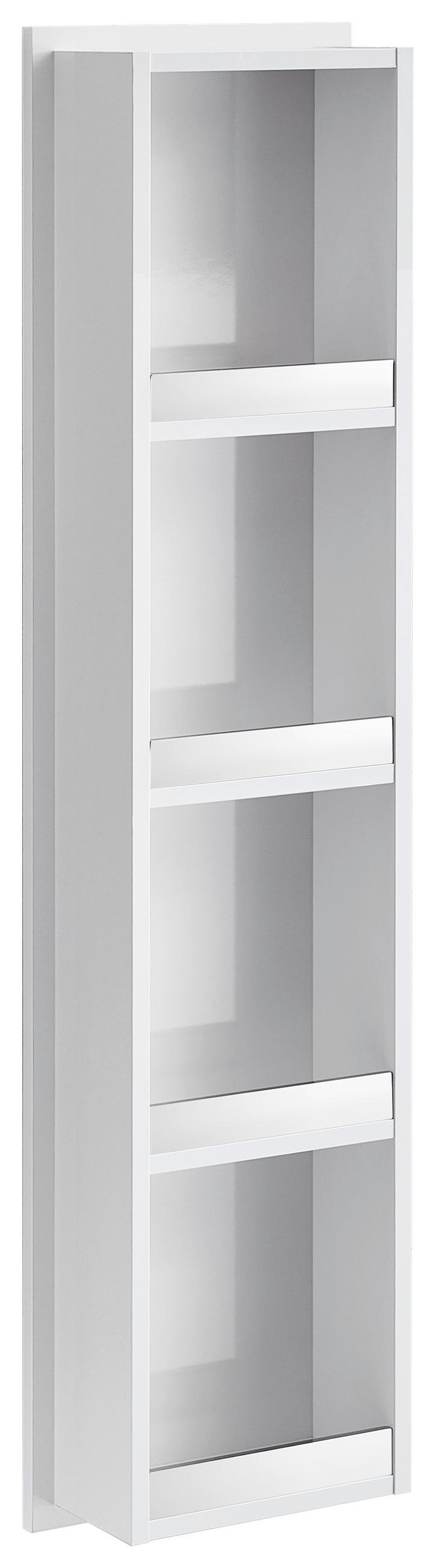 BADEZIMMERREGAL 30/128/15 cm  - Weiss Hochglanz, Design, Holzwerkstoff (30/128/15cm) - Novel