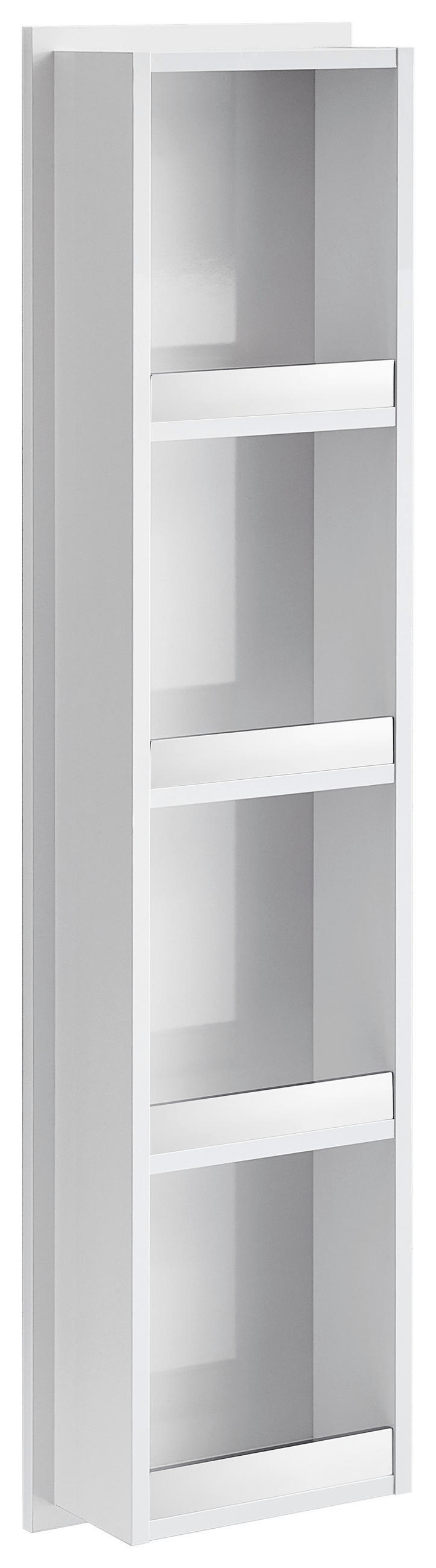 BADEZIMMERREGAL 30/128/15 cm  - Weiss Hochglanz, Design, Holzwerkstoff (30/128/15cm) - Novel