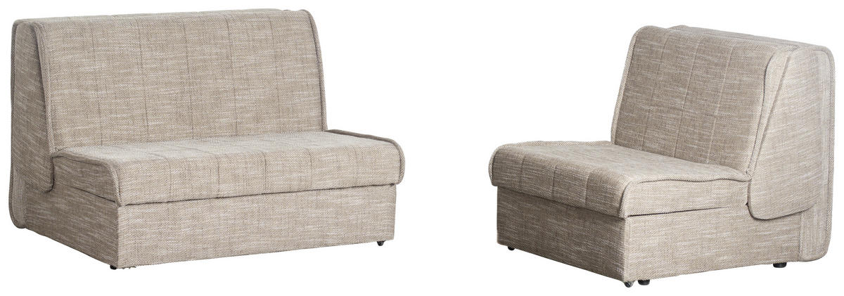 Dvosed z ležiščem,  rjava tekstil  - črna/rjava, Konvencionalno, tekstil (126/87/110cm) - Boxxx