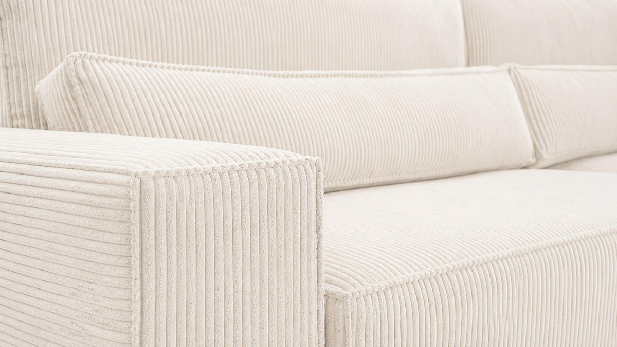 WOHNLANDSCHAFT BRAZIL U in Creme  - Creme/Schwarz, Design, Kunststoff/Textil (200/410/200cm) - MID.YOU