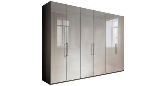 FALTTÜRENSCHRANK 300/216/58 cm 6-türig Grau - Schieferfarben/Grau, KONVENTIONELL, Glas/Holzwerkstoff (300/216/58cm) - Novel