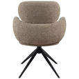 ARMLEHNSTUHL  in Eisen Webstoff  - Taupe/Schwarz, Design, Textil/Metall (64/88/62cm) - Novel