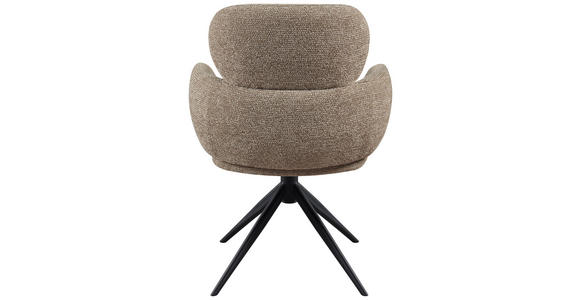 ARMLEHNSTUHL in Eisen Webstoff - Taupe/Schwarz, Design, Textil/Metall (64/88/62cm) - Novel