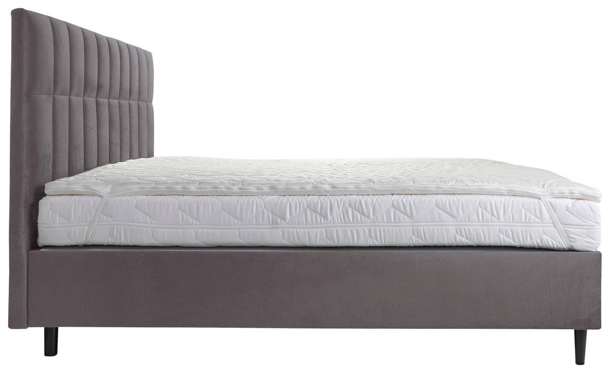 BOXBETT 180/200 cm  in Dunkelgrau  - Dunkelgrau/Schwarz, KONVENTIONELL, Holz/Textil (180/200cm) - Boxxx