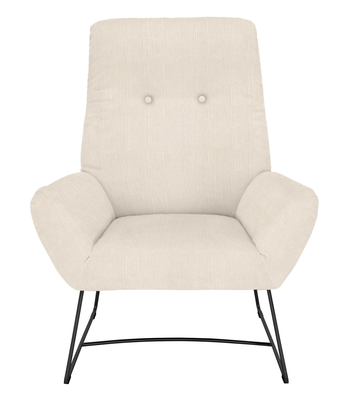 SESSEL in Flachgewebe Beige  - Beige/Schwarz, Design, Textil/Metall (82/102/81cm) - Pure Home Lifestyle
