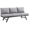 GARTENBANK 204/81/72 cm  Aluminium  - Hellgrau/Grau, Basics, Textil/Metall (204/81/72cm) - Sieger