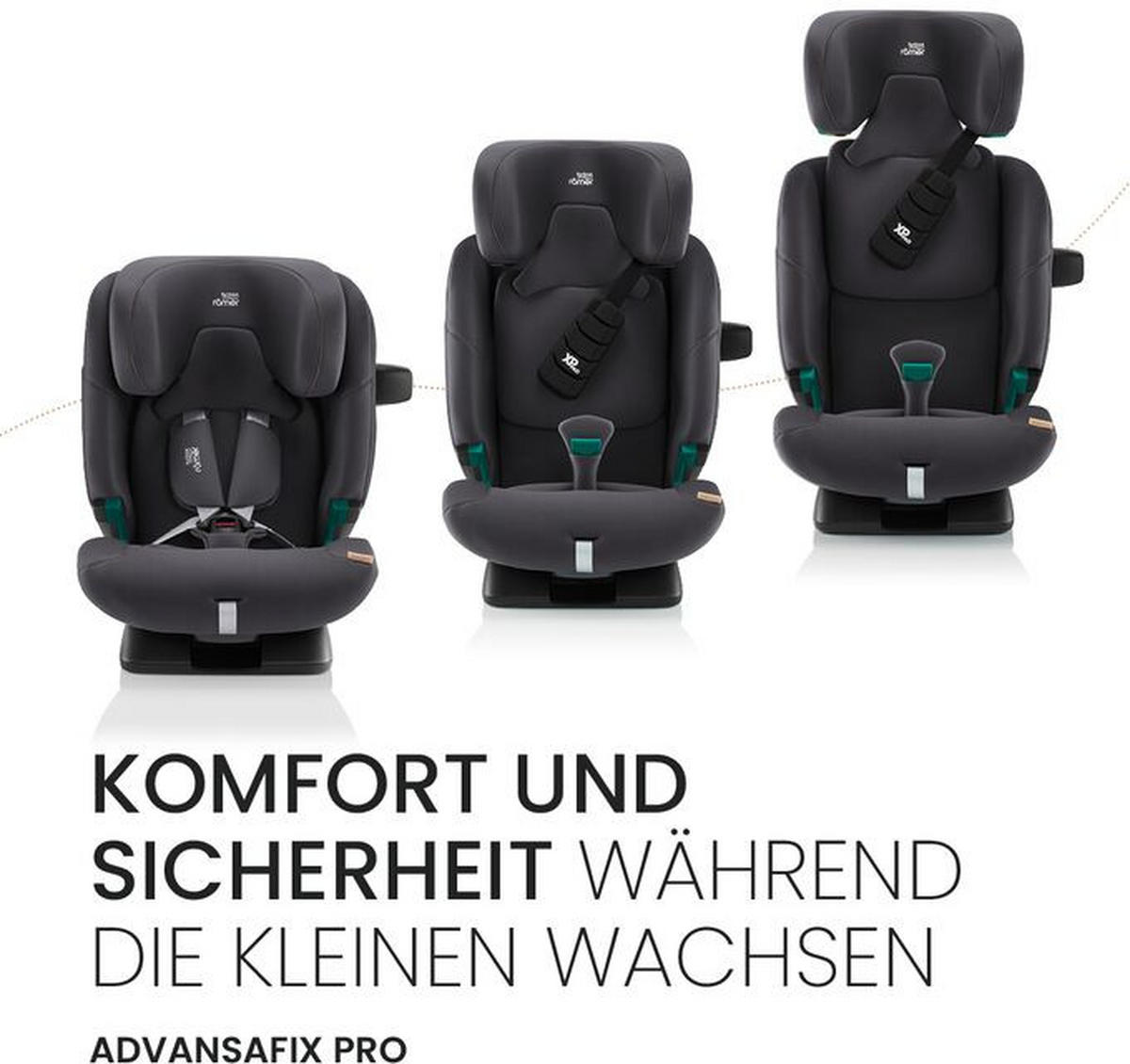 KINDERAUTOSITZ Advansafix Pro  - Greige/Hellgrau, Basics, Kunststoff/Textil (44/60/48cm) - Britax Römer