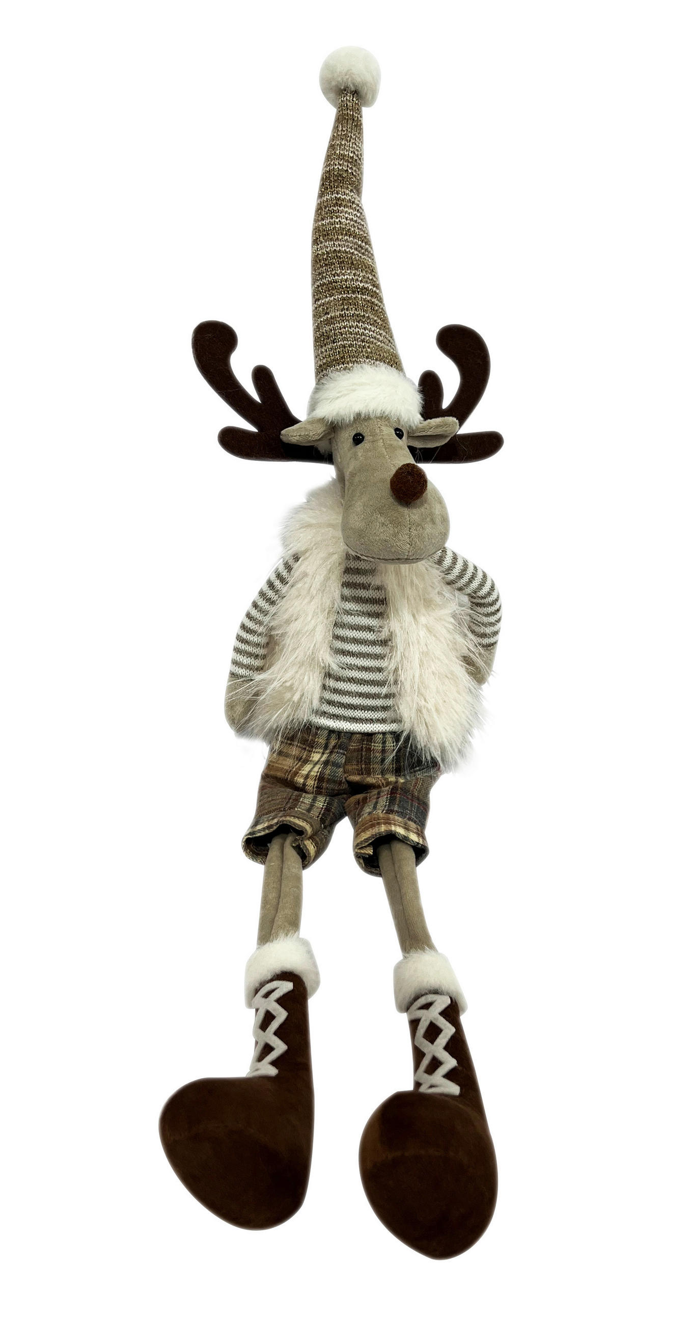 DEKOR RÉNSZARVAS - bézs/sötétbarna, Lifestyle, kő/textil (15/83/13cm) - X-Mas