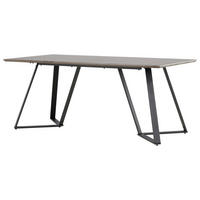 ESSTISCH furniert rechteckig Grau, Schwarz  - Schwarz/Grau, Design, Holzwerkstoff/Metall (180/90/75cm) - Livetastic