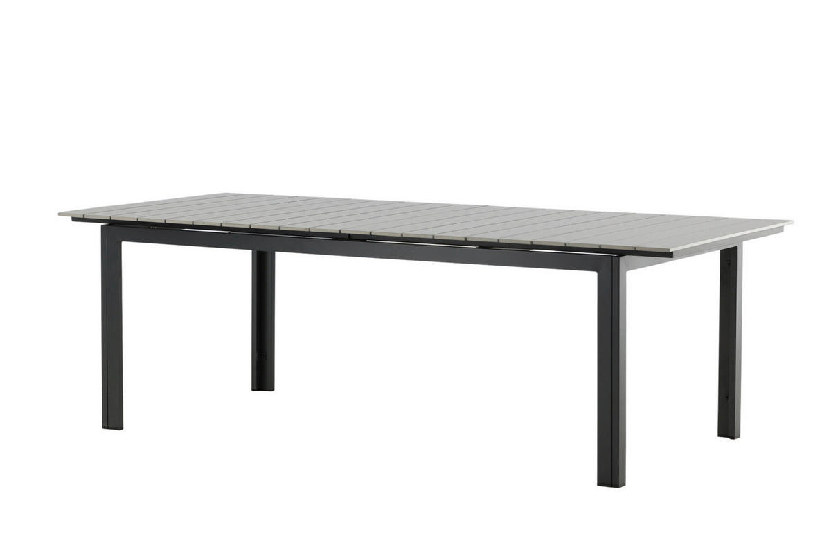 GARTENTISCH 229/100/75 cm  - Schwarz/Grau, MODERN, Kunststoff/Metall (229/100/75cm) - Gardenson