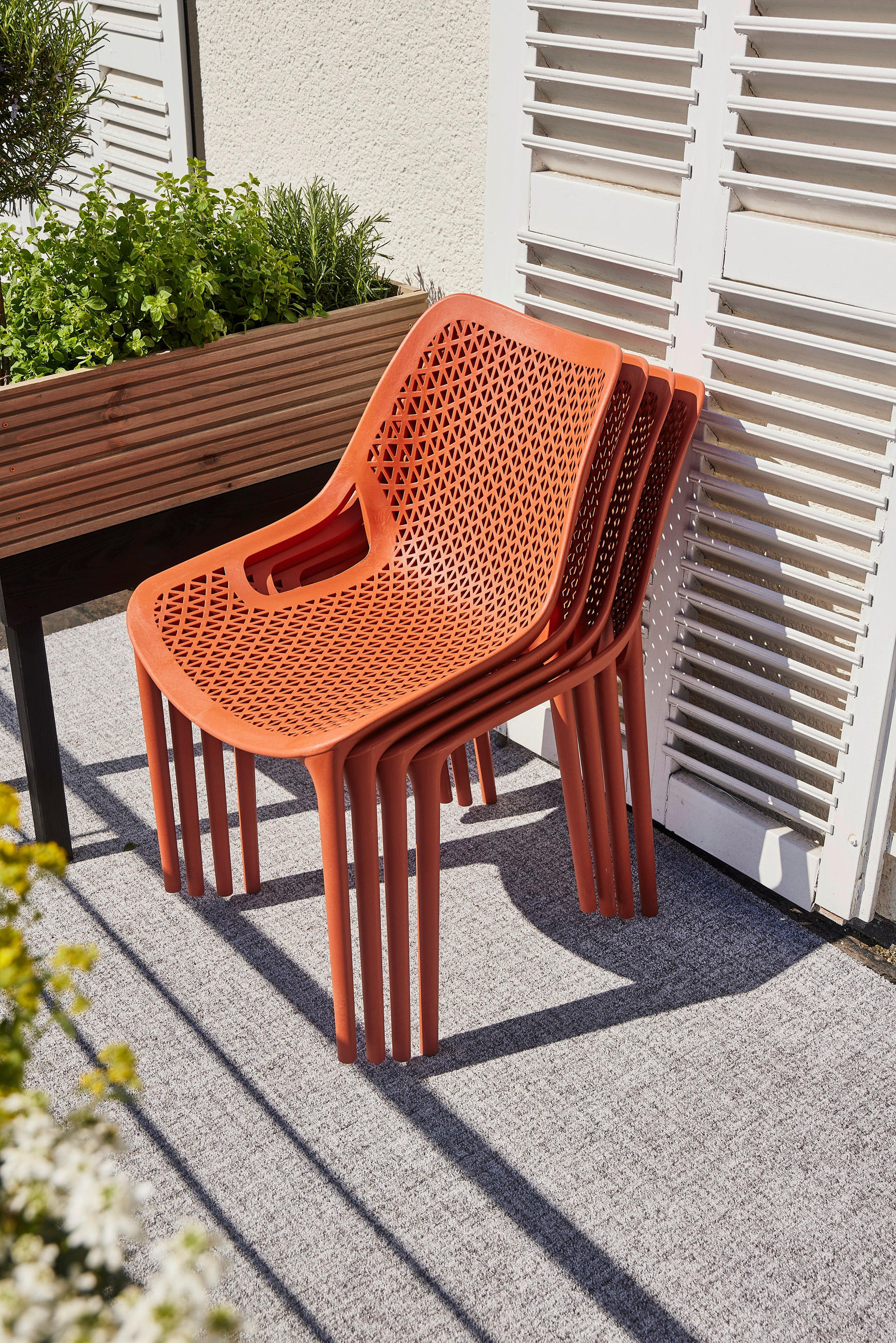 GARTENGARNITUR 3-teilig  - Anthrazit/Rot, Basics, Holzwerkstoff/Kunststoff (70/81/70cm) - Siena Garden