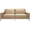 2,5-SITZER Echtleder Beige  - Beige/Schwarz, Design, Leder/Metall (200/102/92cm) - Johann Jakob
