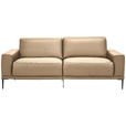 2,5-SITZER  in Echtleder Beige   - Beige/Schwarz, Design, Leder/Metall (200/102/92cm) - Johann Jakob
