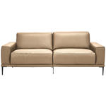 2,5-SITZER  in Echtleder Beige   - Beige/Schwarz, Design, Leder/Metall (200/102/92cm) - Johann Jakob