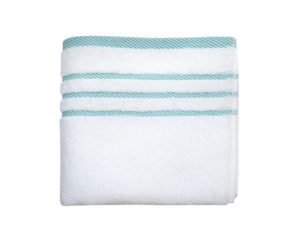 RUČNÍK, 50/90 cm, bílá, petrolej - bílá/petrolej, Konvenční, textil (50/90cm) - Esposa