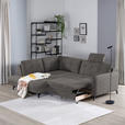 ECKSOFA in Flachgewebe, Leinenoptik Taupe  - Taupe/Schwarz, Design, Textil/Metall (208/247cm) - Xora