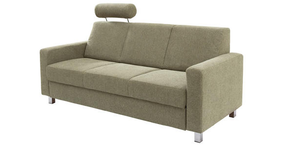 3-SITZER-SOFA in Flachgewebe Grün  - Chromfarben/Grün, Design, Textil/Metall (195/83/85cm) - Xora