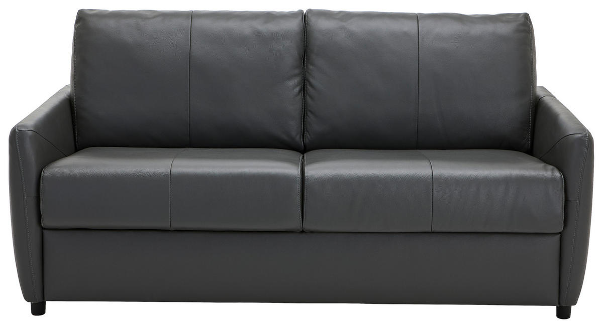 ROZKLADACIA POHOVKA, koža, textil, tmavosivá - čierna/tmavosivá, Design, koža/textil (182/91/99cm) - Xora