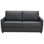 SCHLAFSOFA Kombination Echtleder/Lederlook Lederlook Dunkelgrau  - Dunkelgrau/Schwarz, Design, Leder/Textil (182/91/99cm) - Xora
