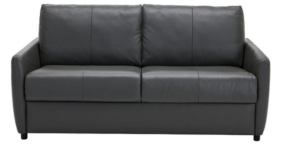 SCHLAFSOFA Kombination Echtleder/Lederlook Lederlook Dunkelgrau  - Dunkelgrau/Schwarz, Design, Leder/Textil (182/91/99cm) - Xora