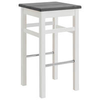 BARHOCKER Weiß, Grau Kiefer massiv  - Weiß/Grau, ROMANTIK / LANDHAUS, Holz (41/74,5/41cm) - Boxxx